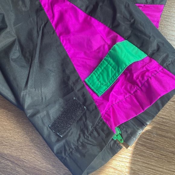 Vintage InSport Womens GoreTex Small Windbreaker Pants 80’s Black Pink & Green - Picture 13 of 16